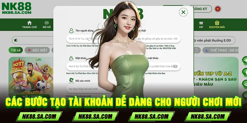Các bước tạo tài khoản dễ dàng cho người chơi mới